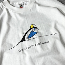 デッドストック 90s 企業物 メッセージ プリント 半袖 Tシャツ XL / 90年代 企業 オールド シングル キャラクター_画像4