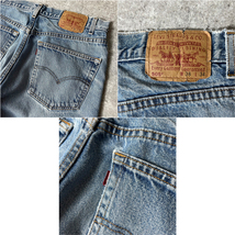 ヒゲ 00s Levis 505 カットオフ クラッシュ デニム パンツ 38 / 00年代 リーバイス ダメージ メキシコ製 ビンテージ ジーンズ ジーパン_画像8