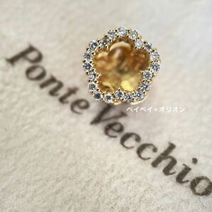 【片耳】PonteVecchio ポンテヴェキオ　K18 ダイヤモンド　フラワー　花　イアリング　2WAY