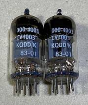 CV4003 KQDD/K 2本 VALVE ELECTRONIC 未使用 Mullard M8136 ECC82 12AU7 ムラード 2310_画像1