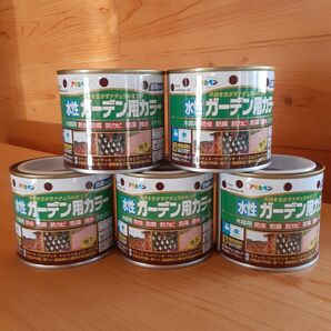 アサヒペン　ガーデン用　水性塗料　アイビーグリーン5缶set