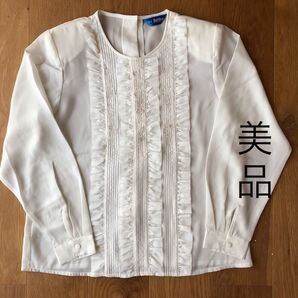 レディース 長袖 ブラウス 刺繍 フリル レースブラウス フリルブラウス