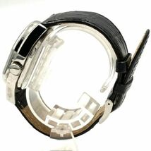 仙13【稼働品】Furbo F5002 腕時計 自動巻き デイト クロノメーター ブラック文字盤 フルボ メンズ 革ベルト_画像4
