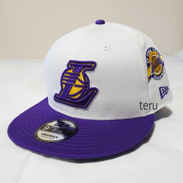 NEW ERA ニューエラ 正規品 AO キャップ 帽子 9FIFTY LA レイカーズ バスケ NBA 白 紫 八村塁 M/L