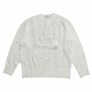 ☆1円スタート 売切り☆ S110ゆ UNIQLO 新品 タグ付き ライトスフレヤーンポインテールクルーネックセーター 長袖 秋冬 XL オフホワイト