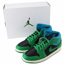 NIKE ナイキ エア ジョーダン 1 MID スニーカー 28.0cm BQ6472-03 ブラック/アクアトーン/セイル/ラッキーグリーン_画像1