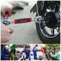 万能 レンチ ソケット マルチ メガネ ボーン モンキー スパナ ツール 多機能 工具 DIY セット バイク 車 カー メンテナンス 六角 自転車_画像2