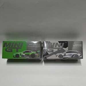 新品 未開封　MINI GT 1/64 ベントレーコンチネンタルGT3#7 　アウディRS6 シルバーデジタルカモフラージュ中国限定　2台セット