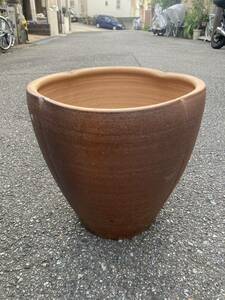 【2A25】植木鉢 備前萩風　花びら型 四葉型　美品　高さ40cm 横40cm 縦40cm 盆栽　観葉植物　畑　野菜　栽培　園芸