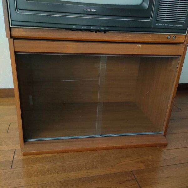 テレビ台 東芝 18インチ ブラウン管 カラーテレビ ブライトロン 昭和レトロ アンティーク テレビ台のみ