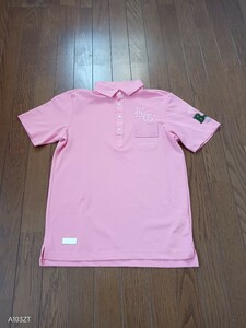 【中古品】Kapper　カッパー　メンズゴルフウェア　半袖ポロシャツ　ピンク　左胸、左腕ロゴ刺繍あり　メンズ　サイズ 　Ｍ
