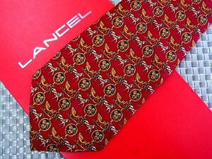 ♪32924C♪良品【馬車 馬 動物 装飾 柄】ランセル【LANCEL】ネクタイ