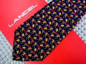 ♪32927C♪良品【馬 ウマ 動物 柄】ランセル【LANCEL】ネクタイ