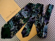 ♪33041C♪良品【花 植物 葉っぱ 柄】トラサルディ【TRUSSARDI】ネクタイ_画像2