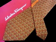 ♪今週の特売980円～♪1341♪状態並品【Ferragamo】フェラガモ【鹿 シカ 動物 柄】ネクタイ♪_画像1