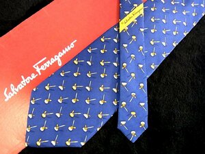 * now week. bargain sale *4032* high class brand [ Cara pattern ]* Ferragamo [ ink pen writing brush chronicle . pattern ] necktie *