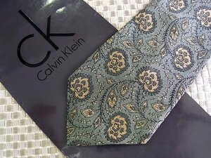 [ stock disposal sale ]* bargain sale *FK5337* Calvin Klein [ embroidery peiz Lee flower plant pattern ] necktie *