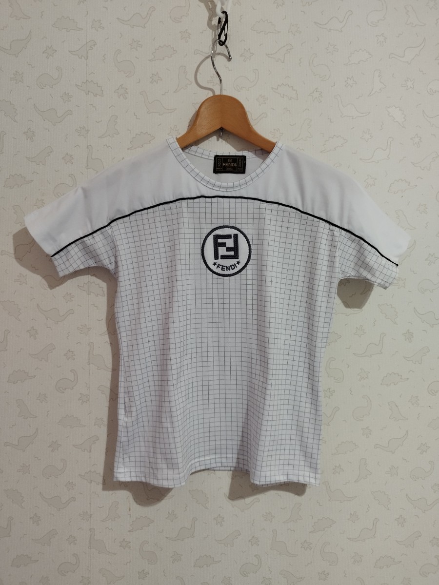 59i17《美品》フェンディ ビッグロゴプリント 半袖Tシャツ カットソー L-