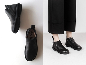  новый товар обычная цена 64900 иен trippen Trippen KINKY - WAW телячья кожа боковой Zip goa короткие сапоги кожа обувь 35 22.5-23cm чёрный Германия производства кожа обувь 