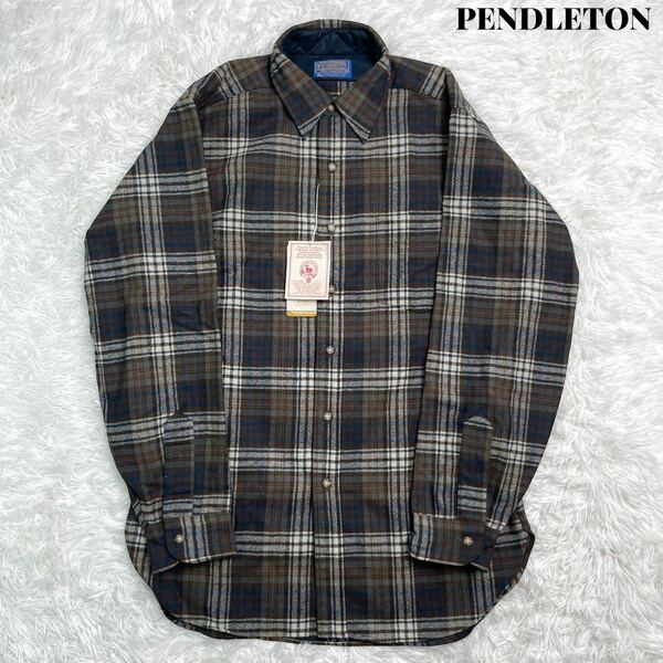 【新品】70s PENDLETON ペンドルトン ウール チェック シャツ M タグ付き 希少 USA製 ヴィンテージ