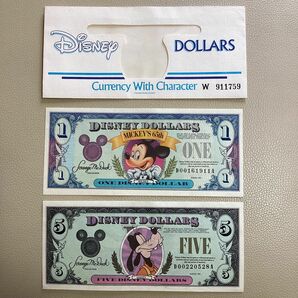 ディズニーダラー　Disneydollars ディズニー　65周年　封筒付 ミッキー グーフィー 