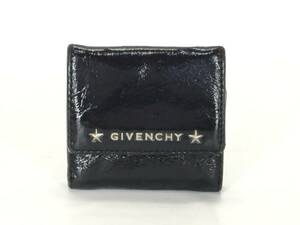 GIVENCHY 二つ折り スタッズ エナメル レザー 財布 コンパクト ウォレット