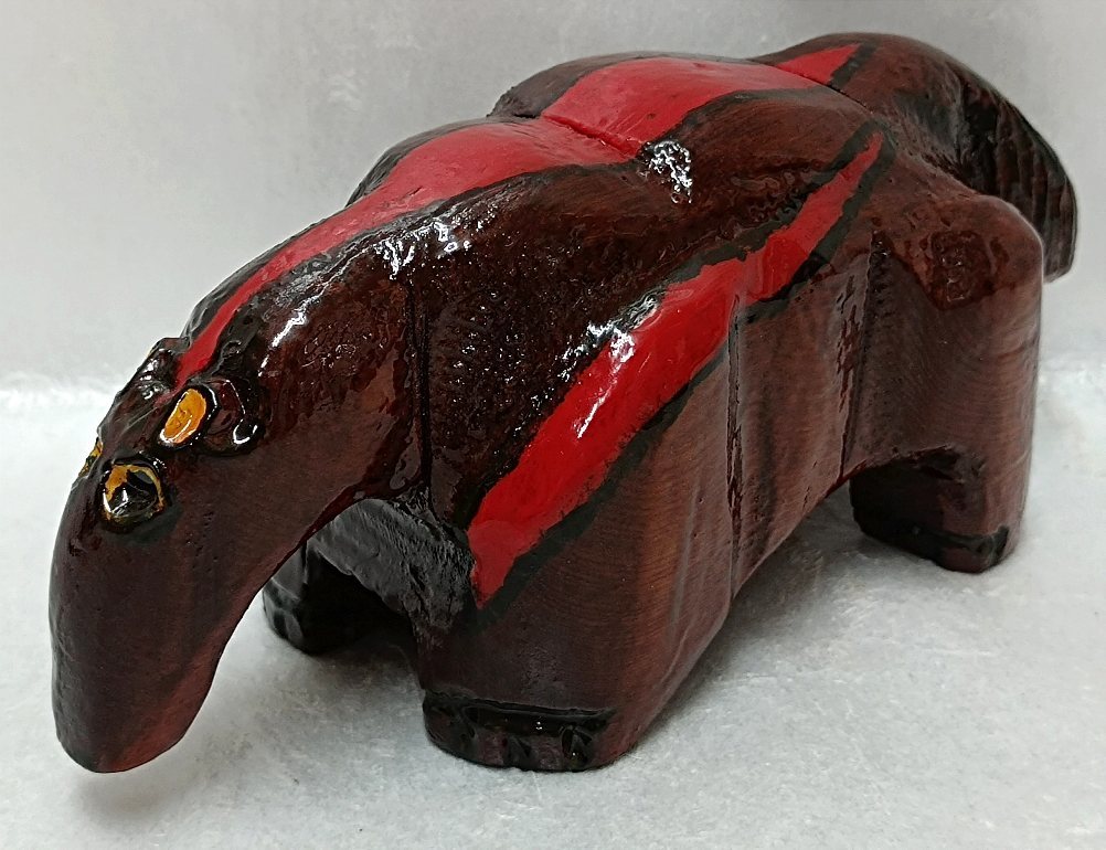 Rare '92 USA Oakland handmade anteater wood carving, Interior accessories, ornament, others