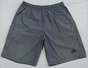 ・古着　adidas ハーフパンツ　ポリ65%綿35% グレー　Lサイズ