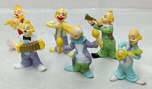 ・ヴィンテージ　Clown 樹脂製ピエロ　フィギュア・人形置物6体セット