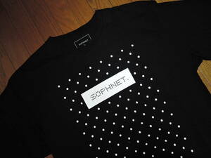 SOPHNET. ソフネット BOX LOGO ロゴ Tシャツ L 黒 ドット柄 AUTHENTIC LOGO DOT TEE / ボックスロゴ