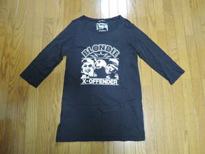 HYSTERIC GLAMOUR ヒステリックグラマー カットソー FREE 黒 ロング丈 ロンTシャツ フォト ワンピース