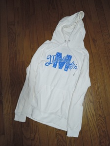 MARBLES マーブルズ × M エム 薄手 スウェット パーカー S 白 ロゴ LOGO プルオーバー HOODIE TMT /