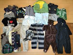 24 sheets together man autumn winter spring clothes baby clothes 70-80 size brand great number Miki House / Beams / Ralf / Familia /his Mini hat /GAP/ new goods have 