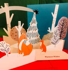 13.「MoMA ウインター・フォクシーズ」～雪の森の親子の冬ぎつね　　クリスマスカード・ニューヨーク近代美術館