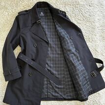 稀少LLサイズ!! 極美品 バーバリーブラックレーベル『不朽の名作』BURBERRY BLACK LABEL トレンチコート ロング丈 ノバチェック ベルト 黒_画像1