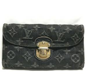 LOUIS VUITTON ◆ ルイヴィトン ◆ M95512 ポルトフォイユ アメリア 三つ折り 長財布 モノグラム デニム ブラック