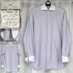 W.D.別注★FAIRFAX COLLECTIVE ストライプ柄 クレリックカラー ターンナップカフス ドレスシャツ★WORLD DESIGN DEGREE フェアファクス