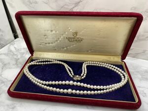 38868【自宅保管品】 MIKIMOTO ミキモト 2連 パールネックレス 真珠 3.7~7.2mm 御木本真珠店