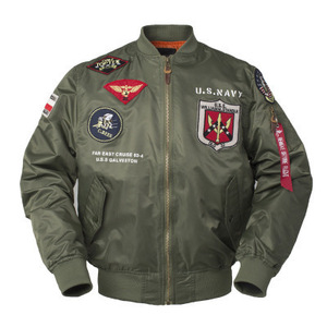 新作 トップガン 軍のジャケット 米海軍MA1レターマンバーシティベースボールパイロット空軍飛行大学戦術的な軍事