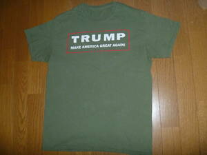 TRUMP MAKE AMERICA GREAT AGAINのモスグリーンの半袖T-シャツLARGE 824