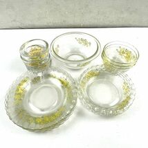 PYREX 食器 17点セット 花柄 黄色 ガラス パイレックス 北E3_画像1