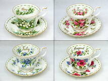 送料込み ロイヤルアルバート フラワーオブザマンス カップ＆ソーサー 12ヵ月セット 12客 / ROYAL ALBERT FLOWER OF THE MONTH_画像3