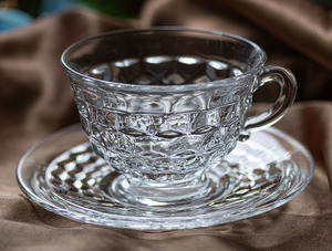 1915年～ フォストリア クリスタル アメリカン カップ ＆ ソーサー コーヒー ティー 紅茶 アンティーク ビンテージ アメリカ