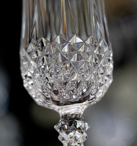 フランス クリスタル グラス ロンシャン フルート シャンパングラス 4脚セット バーグラス ビンテージ ガラス ベース 花瓶_画像4