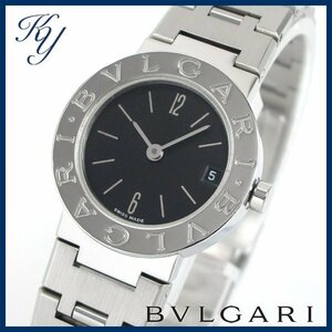 1円～ 3ヶ月保証付き 磨き済み 美品 本物 定番 人気 BVLGARI ブルガリ BB23SS ブラック レディース 時計