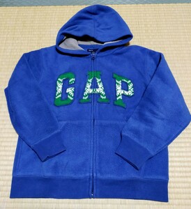 GAP KIDS　ジップアップパーカー　140cm　裏起毛　キッズ　男の子　ブルー