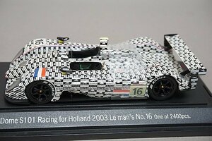 EBBRO エブロ 1/43 童夢 DOME S101 レーシング ホーランド ルマン LM 2003 #16 ホワイト/ブラック 43491