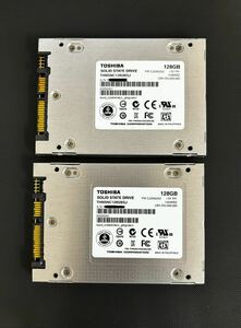 2枚セット TOSHIBA SSD 128GB x2枚 MLC 2.5inch THNSNC128GBSJ SATA ((動作品))