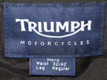 バイクツーリングに！トライアンフ AIR FLOWTECHメンズ用レザーパンツ中古品 パット付き！ バイクウェア Triumph ズボン 32/42 _画像8