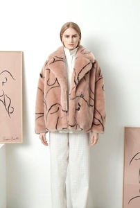  new goods JAKKE × Simone Brewster oversize fake fur coat pink collaboration UK10 US6 EUR38